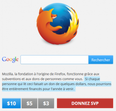 Donnez SVP sur la page d'accueil par défaut de Firefox