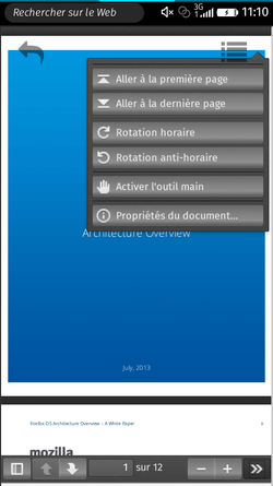 PDF viewer, doc avec menu