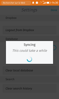 CloudActivity : settings : syncing – this could take a while