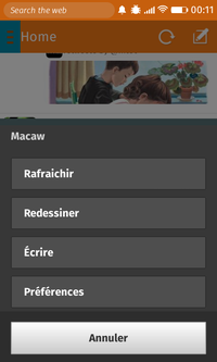 Macaw menu
