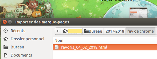 Finir l'importation des favoris de Chrome dans les marque-pages de Firefox