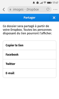 Dropbox : partager