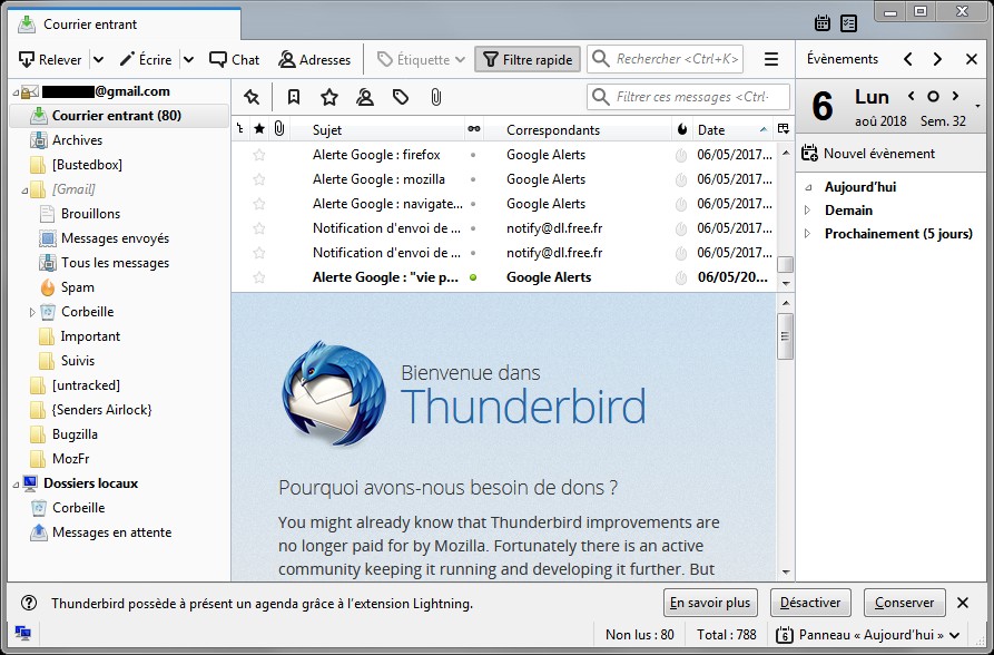 Mozilla Thunderbird 60 fr