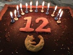 HBD Firefox 12 ans : moelleux au chocolat avec bougies