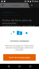 Firefox 48 : liste de lecture : lire hors connexion