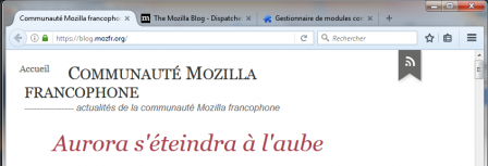 Mozilla Firefox 53 pour ordinateur : les titres des onglets finissent en fondus