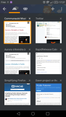 Mozilla Firefox 53 pour Android : 2 colonnes d'onglets dans le gestionnaire d'onglets