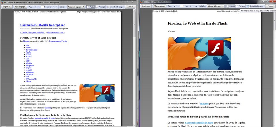 Firefox 55 : aperçu avant impression simplifier la page