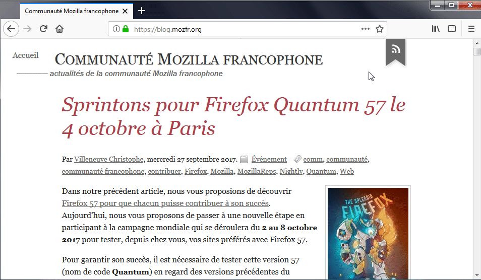 Firefox Quatum 57 : Firefox Screenshots