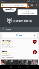 uBlock Origin et µBlock sur AMO pour mobile