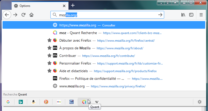 recherche Moz dans la barre d'adresse de Firefox
