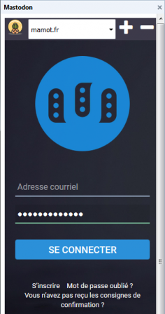 Mastodon as a Sidebar : se connecter