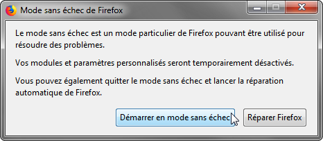 Mode sans échec de Firefox