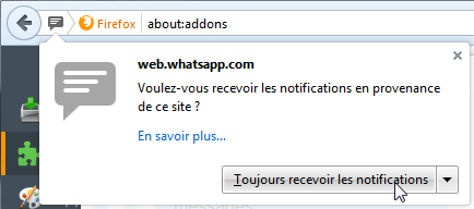 web.whatsapp.com : notification