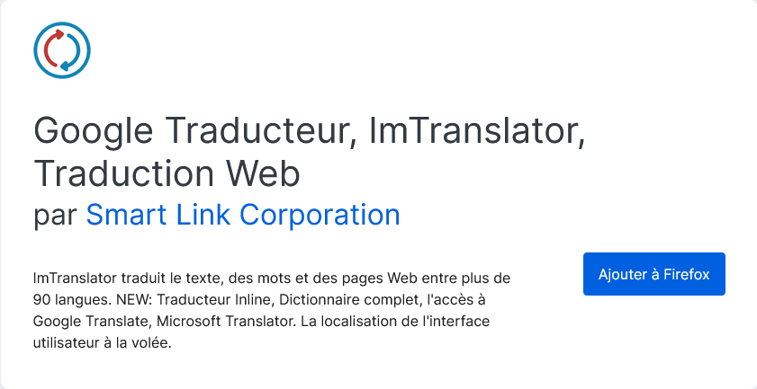 Google Traducteur ImTranslator sur AMO