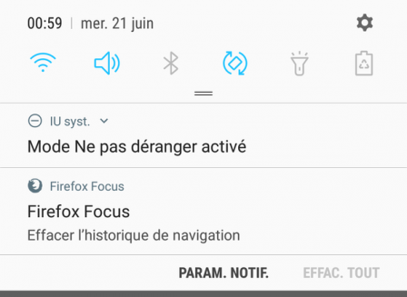 Firefox Focus pour Android : notification : Effacer l'historique de navigation