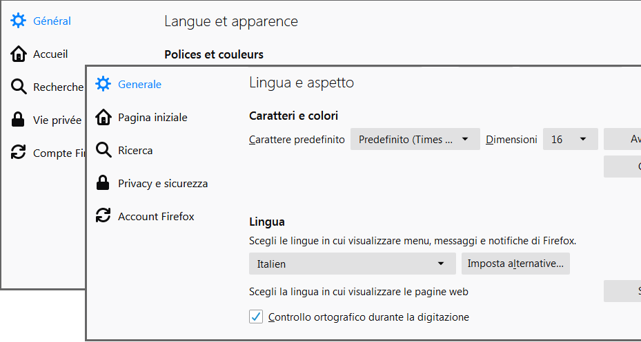 Changer la langue de Firefox directement dans le navigateur