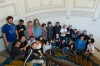 Photo de groupe dans les escaliers de Mozilla Paris