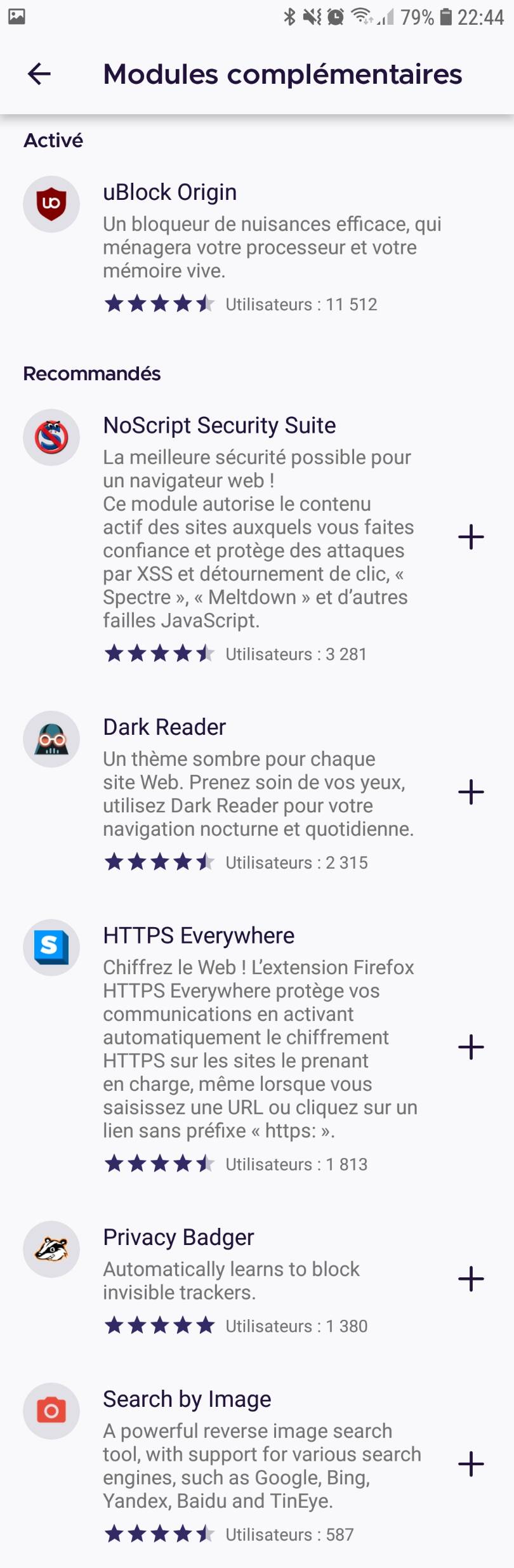Firefox Preview Nightly 5.0 : extensions recommandées incluses