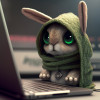 Lapin hacker devant un ordinateur porable (Studio MV, Pixabay)