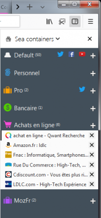 Sea Containers dans Firefox Nightly 57