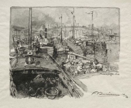 Le Bassin de la Villette, 1890, Auguste Louis Lepère